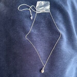 Calvin Klein Silver Drop Pendant Necklace. New